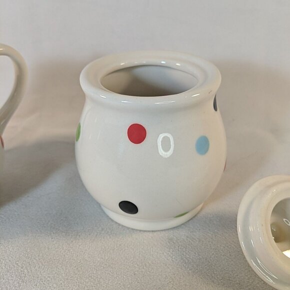 Spode Baking Days Multicolor Polka Dot Creamer and Sugar Set Ceramic 2007-A9 - Picture 7 of 13